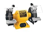DEWALT Bench Grinder, 8 Inch, 3/4 HP, 3,600 RPM For Larger Grinding Applications(DW758), Yellow, Black, Gray