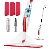 Mops for Floor Cleaning Microfiber Spray Mop with 3 Washable Reusable Pads a Refillable Bottle and Scrubber Wet Dry Flat Mop with 360 Degree Swivel Head for Home Hardwood Laminate