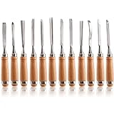Dicunoy 12 PCS Wood Carving Tools, Gouges Woodworking Chisels, Full Size Wood Carving Knifes for Beginner, Hobbyists, Professionals, Artistic, Gifts for Him, Father's Day