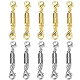 Magnetic Clasps for Jewelry Making, 10PCS Gold & Silver Lobster Clasp for DIY Necklace Bracelet Anklet Chains Bracelet,Strong Magnetic Necklace Clasps and Closures