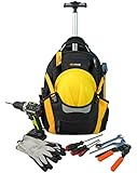 MELOTOUGH Wheeled Rolling Tool Bag Heavy Duty Tool Backpack Tool Organizer Bag for Electrician, Carpenter, HVAC,Welder (Yellow)