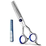 COOLALA Stainless Steel Hair Cutting Scissors Thinning Shears 6.5 Inch Professional Salon Barber Haircut Scissors Family Use for Man Woman Adults Kids