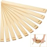 Sasylvia 10 Pcs Pottery Teaching Rolling Mud Stick Guide 5 Size Wooden Rolling Pin Guides Sticks Set Polymer Clay Depth Guide Pottery Tools Clay Tool Mudboard Tools for Pottery Polymer Clay Thickness