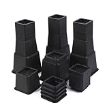 LUCKYQTQH Adjustable Bed Furniture Risers - Elevation in Heights 1,2,3,4,5,6,7,8,9,10to 12 Inches Heavy Duty Risers for Sofa and Table, Bed Lifts Risers Pack of 16,Supports up to 2000 lbs (1-12inch)