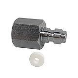 Universal 8mm Quick-Disconnect Plug Adapter, Stainless Steel 1/8' BSPP Female Thread, PCP Paintball Charging Fittings with Sealing O-Ring