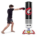 Adult & Kids Freestanding Punching Bag - Dripex Heavy Boxing Bag with Suction Cup Base - Free Stand Kickboxing Bags Kick Punch Bag (47' Black)