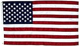 3x5 Ft American Flag | 100% Made in USA | US Flag in Heavy Duty Outdoor Nylon - UV Fade Resistant - Premium Embroidered Stars, Sewn Stripes, and Brass Grommets (3 x 5 Foot)