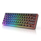 HK GAMING GK61 Mechanical Gaming Keyboard - 61 Keys Multi Color RGB Illuminated LED Backlit Wired Programmable for PC/Mac Gamer Tactile (Gateron Optical Brown)