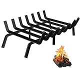 BRIAN & DANY Fireplace Grate, 24 Inch Heavy Duty Fireplace Log Grate, Solid Steel Fire Pit Grate Firewood Burning Rack Holder for Outdoor and Indoor