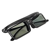 Active Shutter 3D Glasses, 144Hz Refresh Rechargeable 3D Glasses for DLP L Ink 3D Projector, 1080P Glasses Wearable by Myopic People with Long Battery Life