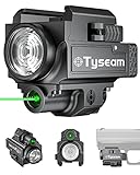 Tyseam Green Laser Sight Gun Light Combo 800 Lumens, Tactical Flashlight Rechargeable for Pistol Handgun Glock with Picatinny or GL Rail