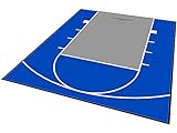Outdoor Basketball Half Court Kit 20ft x 24ft -Lines and Edges Included-Made in The USA (Blue/Gray)