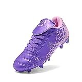 DREAM PAIRS Boys Girls Soccer Football Cleats Shoes Light Purple Pink Size 2 Little Kid Superflight-3k