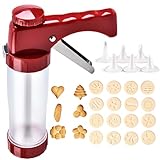 Suuker Cookie Press, Cookie Press Gun for Baking with 16 Spritz Cookie Press Stencil Discs and and 6 Icing Tips, Cookie Gun, Cookie Maker for Biscuit Maker and Decoration