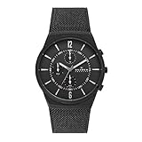 Skagen Men's MELBYE Chronograph Quartz Watch with Stainless Steel Strap, Midnight, 25 (Model: SKW6802)