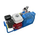 TUXING 4500Psi Pcp Air Compressor,300Bar High Pressure Diving Compressor Gasoline Drive Auto-Stop Version for Scuba Breathing Snorkeling Water Sport Paintball Blue