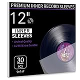 Vinyl Record Inner Sleeves, 30 Anti Static 12' LP Vinyl Inner Sleeves, Premium Protective Plastic Vinyl Sleeves Albums Covers for 33 RPM Record Protection Collection Storage Vinyl Lovers Gift
