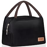 Buringer Insulated Lunch Bag Lunch Box for Women Men Adult Lunch Tote for Work Picnic Travel (Black)