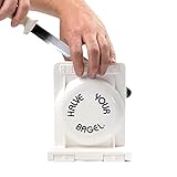 Halve Your Bagel - Bagel Slicer, Durable Kitchen Gadgets & Apartment Essentials, Bagel Cutter for All Bagel Sizes, Dishwasher-Safe Bagel Cutter Slicer for Home, Bakeries, Coffee Shops, & More, White