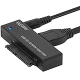 WEme USB 3.0 to SATA Converter Adapter for 2.5 3.5 Inch Hard Drive Disk SSD HDD, Power Adapter and USB 3.0 Cable Included