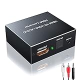 4K HDMI to HDMI Audio Extractor, Hdiwousp HDMI Audio Adapter Optical Toslink SPDIF and 3.5mm Audio Output, Support 3D for Chromecast, Fire Stick, AppleTV, Blu-Ray Player;Aluminum