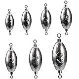 THKFISH Fishing Weights Inline Weights Trolling Sinkers Swivel Weights Quick Set Up Lead Fishing Sinker with Inner Swivel Set 1/3oz 1/4oz 1/5oz 1/6oz 1/7oz 3/8oz 1/2oz 3/4oz 1oz 1.4oz