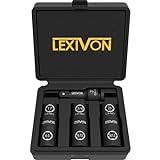 LEXIVON 1/2-Inch Impact Socket Set, 6 Total Lug Nut Sizes | Innovative Flip Socket Design, Covers Most Commonly Used Inch & Metric Wheel Nuts | Cr-Mo Steel, Full Impact Grade (LX-111)
