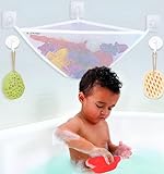 Mesh Bath Toy Holder - Kids Bath Toy Net for Tub, Bathtub Toy Holder Basket, Corner Bath Toy Storage Bin Hammock Organizer, Shower Caddy Hanging Bag - Baby Bathroom Toys Storage with Suction Cup Hooks