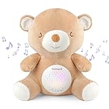 Baby Soother - Sleep Soothing White Noise Portable Night Light Projector and Melodies, Toddler Crib Lullaby Machine Sleeping Aid for Newborns and Up, Babies Stuffed Animal Plush Toy
