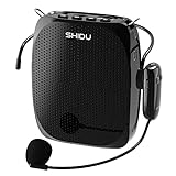 SHIDU Voice Amplifier for Teachers, Mini Voice Amplifier with UHF Wireless Microphone Headset, 10W Output 1800mAh Personal Portable Speaker Suitable for Coaches,Tour Guides, Promotions, Outdoors