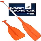 Five Oceans Emergency Telescoping Paddle, Boat Paddles, Floating Orange Paddle, Extends from 21' to 42', Compact Design for Easy Storage, Strong Anodized Aluminum Shaft - FO2898