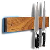 Gourmetop Magnetic Knife Holder for Wall 12inch, Knife Magnetic Strip No Drilling, Acacia Wood Magnetic Knife Holder for Refrigerator, Strong Knife Magnet&Knife Rack for Kitchen Utensil Organizer