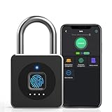 Pothunder Fingerprint Padlock, Fingerprint Lock with APP, Padlock with Keyless Biometric, Smart Padlock Waterproof Suitable for Gym, Locker, Gates, Fence and Storage
