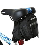 Bictmitc Bike Saddle Bag, Bicycle Strap-On Cycling Wedge Pack, Water Resistant Reflective Bike Seat Bag, Ultralight Cycling Wedge Pack, Under Seat Tool Accessories Storage Pouch for Mountain Road MTB Foldable Bike