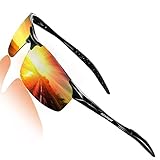 ROCKNIGHT Driving Polarized Sunglasses Men UV Protection Mirrored Golf Fishing Outdoor Lightweight Metal Frame Rimless Sunglasses