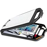 Sunnyclip Storage Clipboard with Handle, Plastic Compartment Hold 200 Letter Sized Paper,Heavy Duty Sturdier Smooth Writing Portable Paperwork Office Classorm Supply for Coache, Contractor