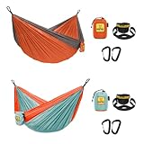 Wise Owl Outfitters Camping Hammocks Duo - Set of 2, Adults and Kids Hammock for Outdoor, Indoor, Single & Double Use w/Tree Straps - Camping Gear Essentials
