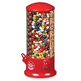 Handy Gourmet The Original Polystyrene Triple Candy Machine - Fun Candy & Nut Dispenser - New & Improved (Red) - 360 Degree and 3 Compartments