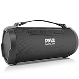 Wireless Portable Bluetooth Boombox Speaker - 200 Watt Rechargeable Boom Box Speaker Portable Music Barrel Loud Stereo System With AUX Input, MP3/USB/SD Port, Fm Radio, 4' Tweeter - Pyle PBMSPG1BK