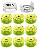 YWTESCH Trimmer String for Ryobi One Plus+ AC80RL3,11 FT/0.080-Inch，Spool Replacement Compatible with Ryobi 18v, 24v, and 40v Cordless Trimmers (9 Pack Trimmer Line & 2 Pack Trimmer Cap)