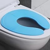 Funbliss Folding Travel Toilet Seat for Toddlers - Portable & Secure Potty Training Seat, Non-Slip Suction Cups, Pinch-Free Design,Blue