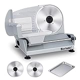 Meat Slicer, 200W Electric Food Slicer with Two Removable 7.5'Stainless Steel Blades&One Stainless Steel Tray, Child Lock Protection, Adjustable Thickness, Food Slicer Machine for Meat Cheese Bread