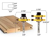 Yonico Tongue and Groove Router Bits Set 3/4-Inch 2 Bit 1/4-Inch Shank 15221q