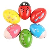 6Pcs Wooden Egg Shakers Hand Musical Maracas Percussion Instruments