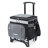 TOURIT 50-Can Collapsible Rolling Cooler Leakproof Insulated Soft Cooler Bag with Wheels and All-Terrain Cart for Beach, Camping, Patio Travel, Outdoor, Ball Fields