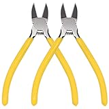 Jeemiter 2 Pack Wire Flush Cutters, 6 inch Side Cutters, Model Sprue Wire Clippers, Flush Cutters, Ultra Sharp and Precision CR-V Side Cutting nippers, Ideal for Clean Cut and Precision Cutting Needs