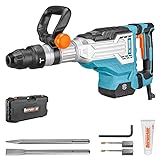Berserker 1700W 25-Pound SDS-Max Demolition Jack Hammer, 1-9/16' 14-Amp Corded Electric Heavy Duty Demo Chipping Hammer Concrete/Pavement Breaker with Carrying Case Flat Chisel Bull Point Chisel