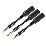 3-Pack AUX Headphone 3.5mm Extension Cable - Male to Female Extender Audio Auxiliary Jack Adapter Wire Cord Plug Connector for iPhone iPod iPad, Smartphone Tablet, Home Car Speaker System (3 INCH)