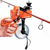 KastKing Fishing Line Spooler & 5’’ Braid Scissors - W/Line Counter, Patented Accessories, Portable, Fishing Gears Gifts for Men, Compact, for Spinning & Casting Reels - No Line Twist, Orange
