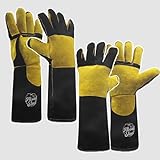 All About Steel Welding Gloves - 2 PAIRS of 16 Inch Heavy-Duty Protection For Welding